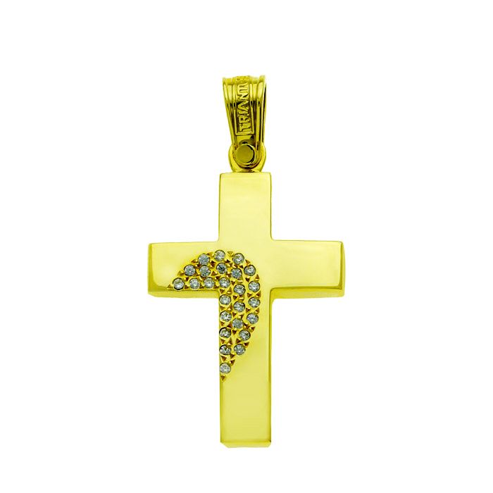 Women's Triantos yellow gold cross 14CT ITH0637